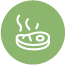 sizzling steak icon